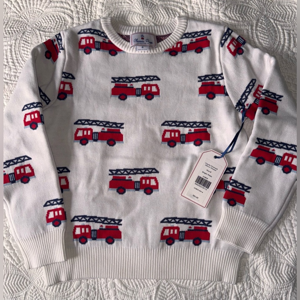 New CLASSIC PREP CHILDRENSWEAR
Boy's Charlie Firetruck Crewneck sz: 8